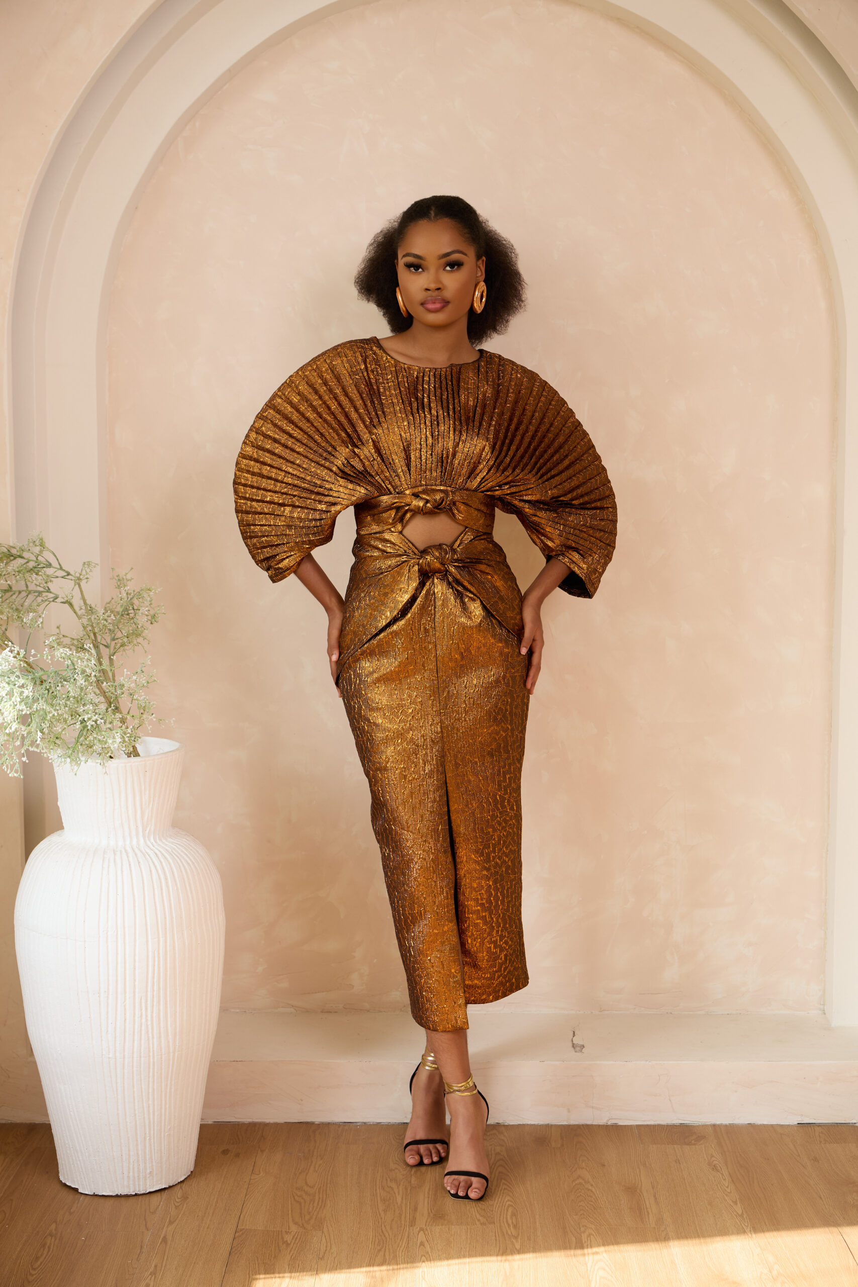 APOLINA 　Annika dress ANIKA (Bronze) - Talensi Atelier